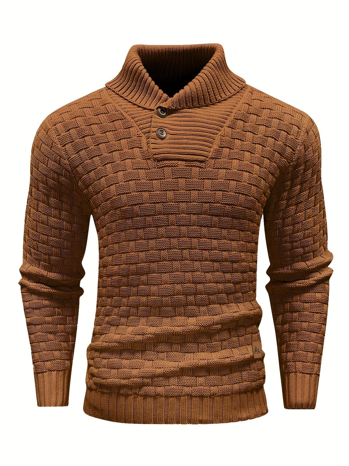 Herr Tröja i Waffle Knit med Sjalkrage