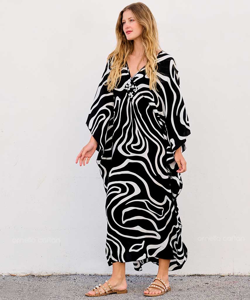 Dam Lös Kaftan med Vid Rak Skärning och Avslappnad Passform