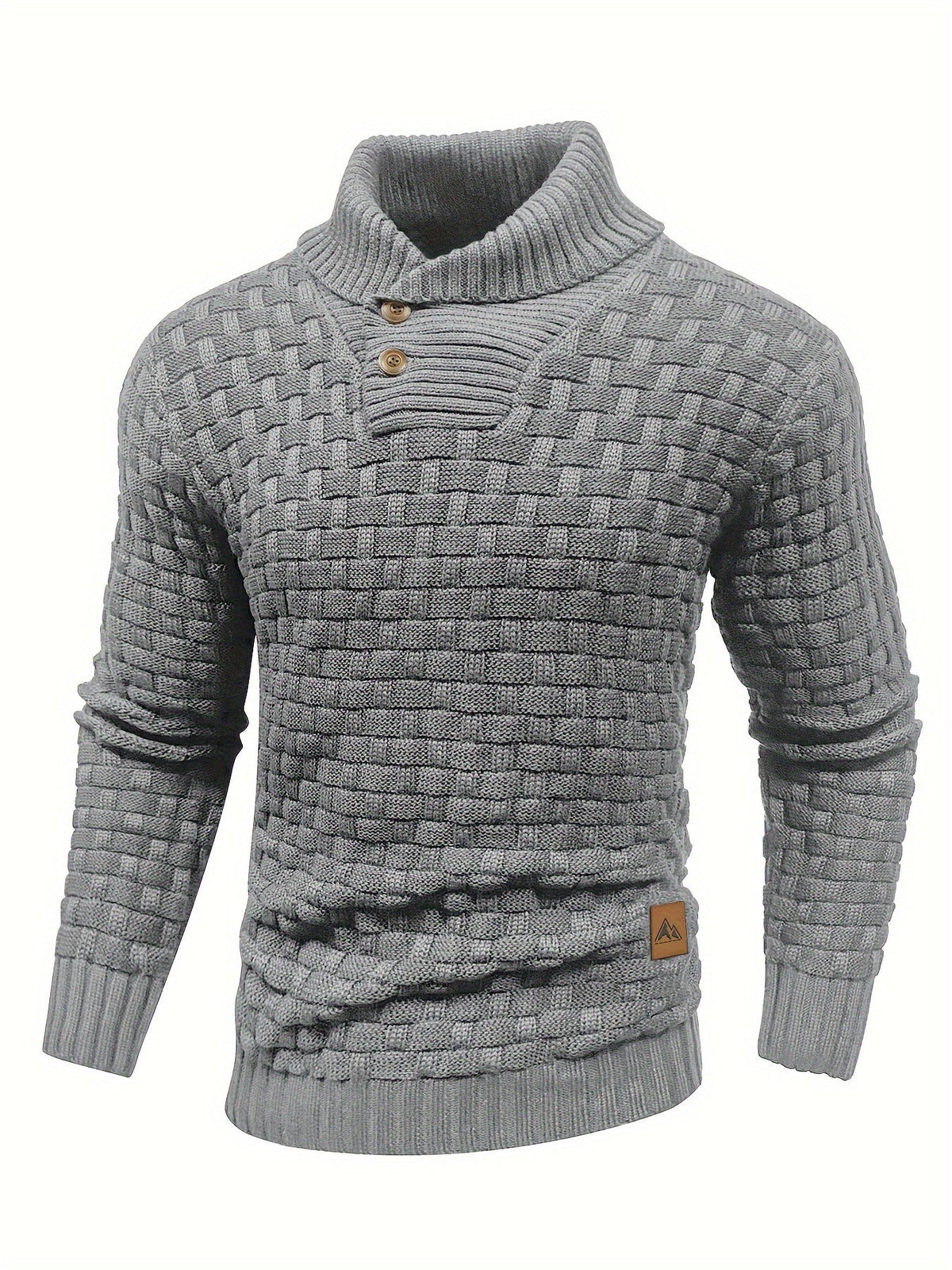 Herr Tröja i Waffle Knit med Sjalkrage
