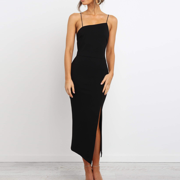 Damklänning Med Hög Midja, Smal Passform, Bodycon, Ärmlös