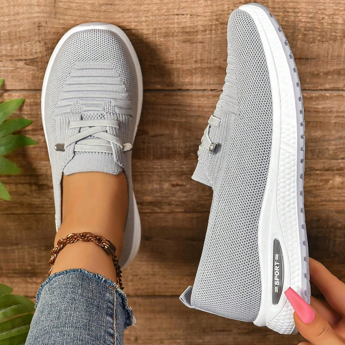 Dam Slip-On Sneakers Med Bred Tåpassform