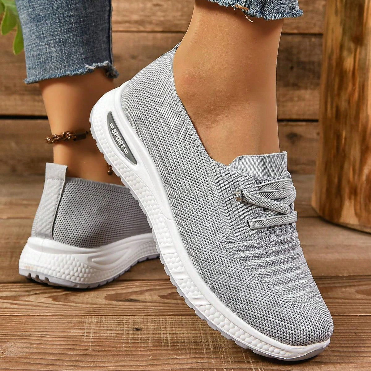 Dam Slip-On Sneakers Med Bred Tåpassform