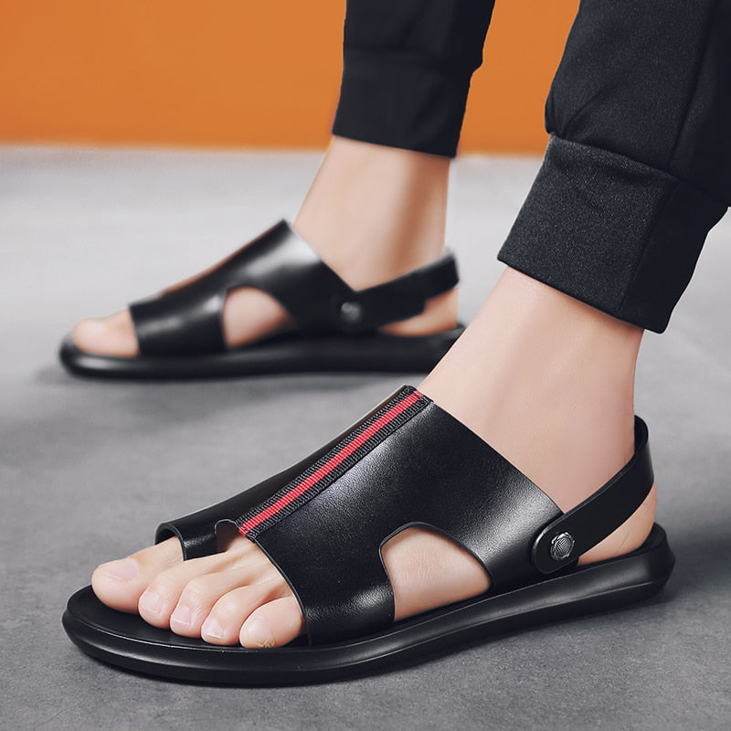 Andningsbara Sandaler i konstläder Med Slitstarka Sulor | Perfekt För Vår Och Sommar