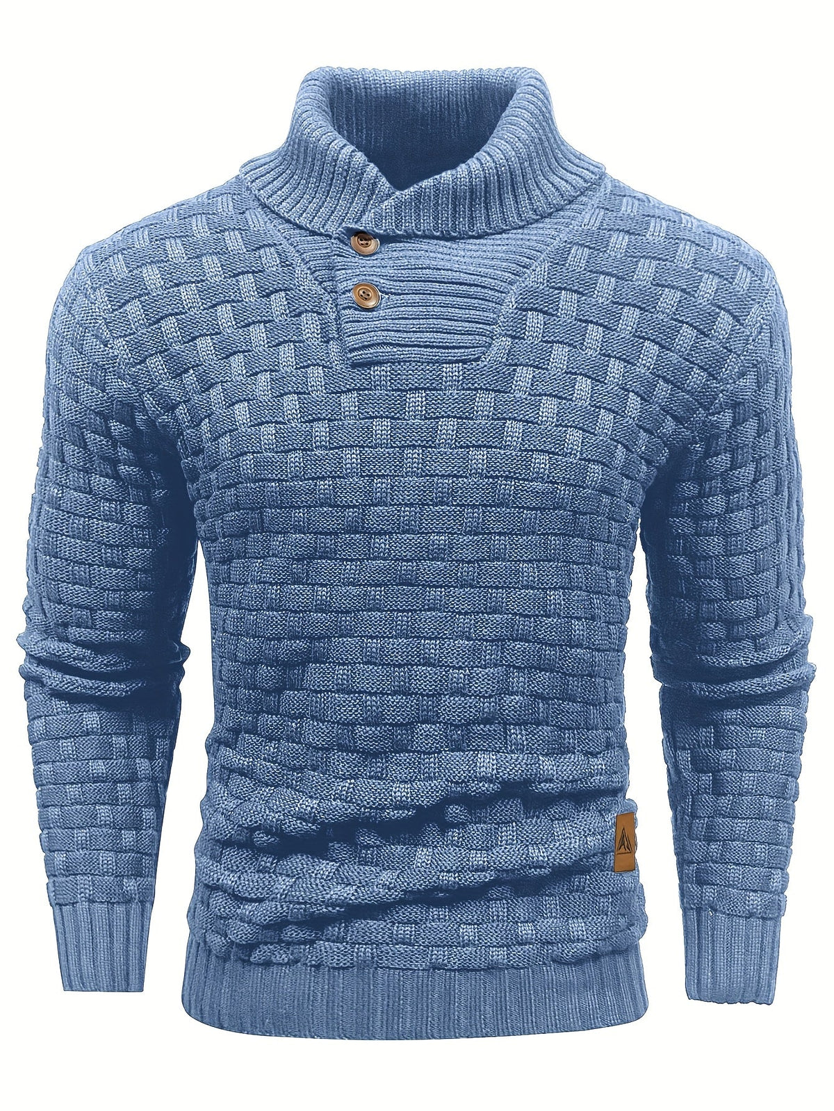 Herr Tröja i Waffle Knit med Sjalkrage