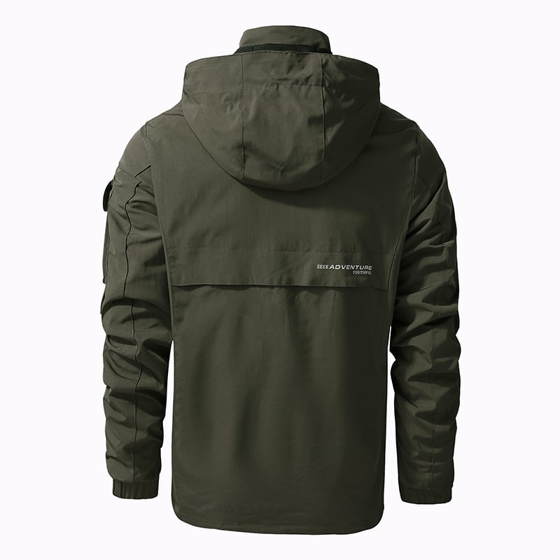 Menā€™S Hooded Jacket Plus Storlek Outdoor Solid Färg Long Sleeve