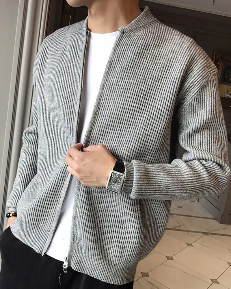 Herrväst Med Tät Stickad Design Och äRmlös Skärning