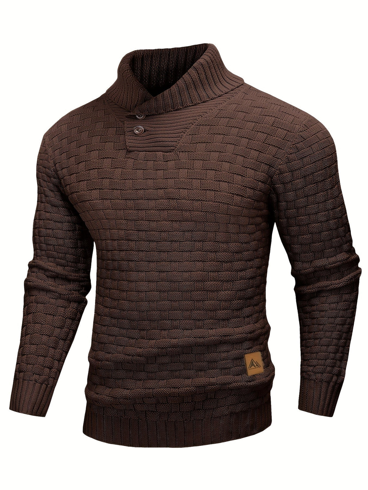 Herr Tröja i Waffle Knit med Sjalkrage