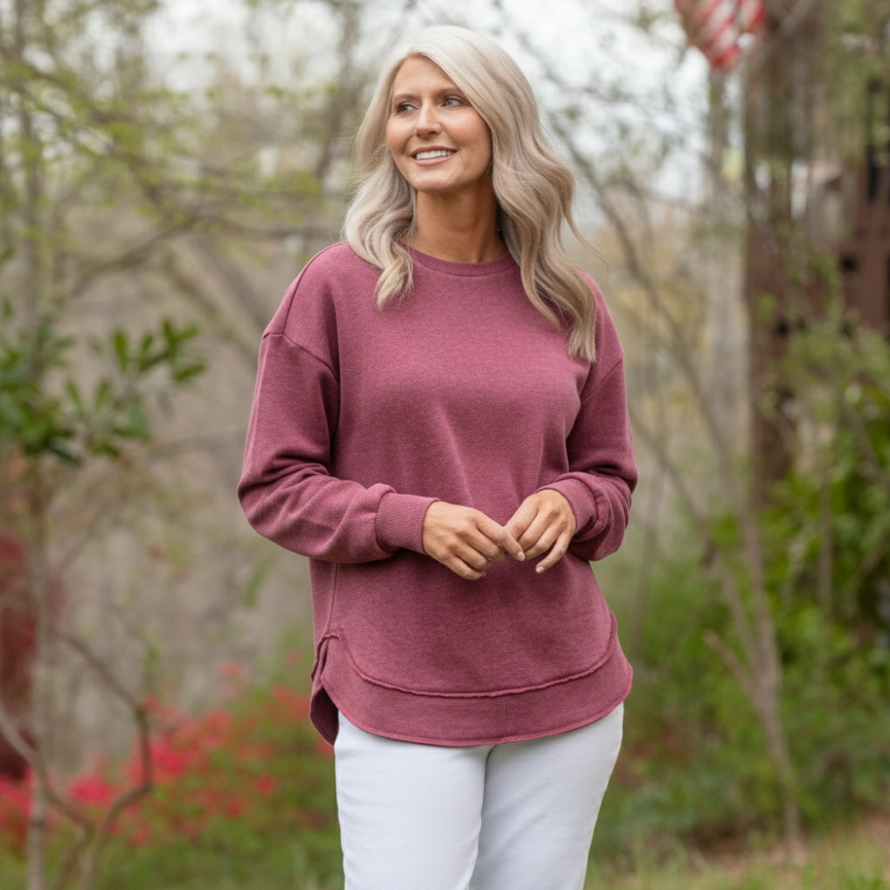 Kvinnor Poncho Fleece Med High-Low Kant Och Melange-Design
