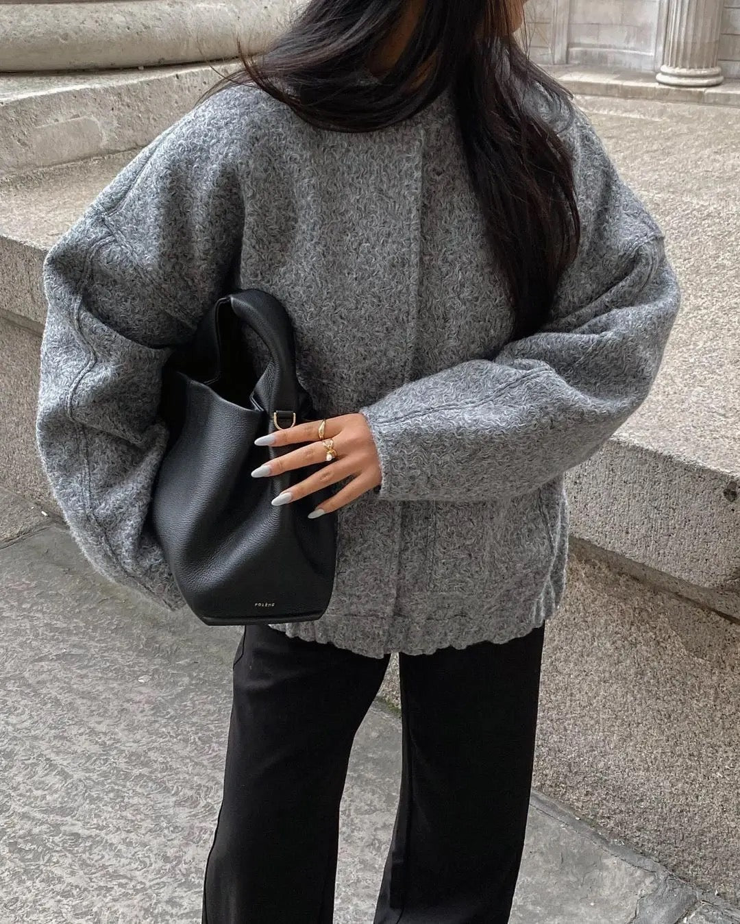 Dam Vår Bomberjacka Oversized Tweed Design