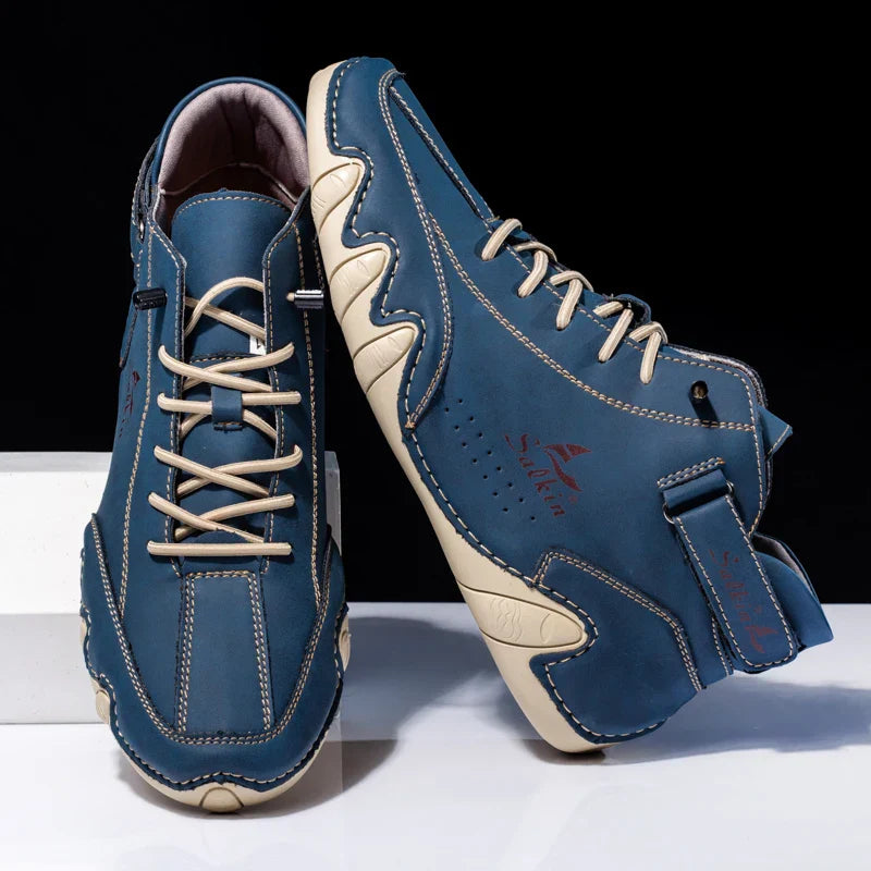 Herr Höga Sneakers Med Vågig Sula Och Sömmad Detalj