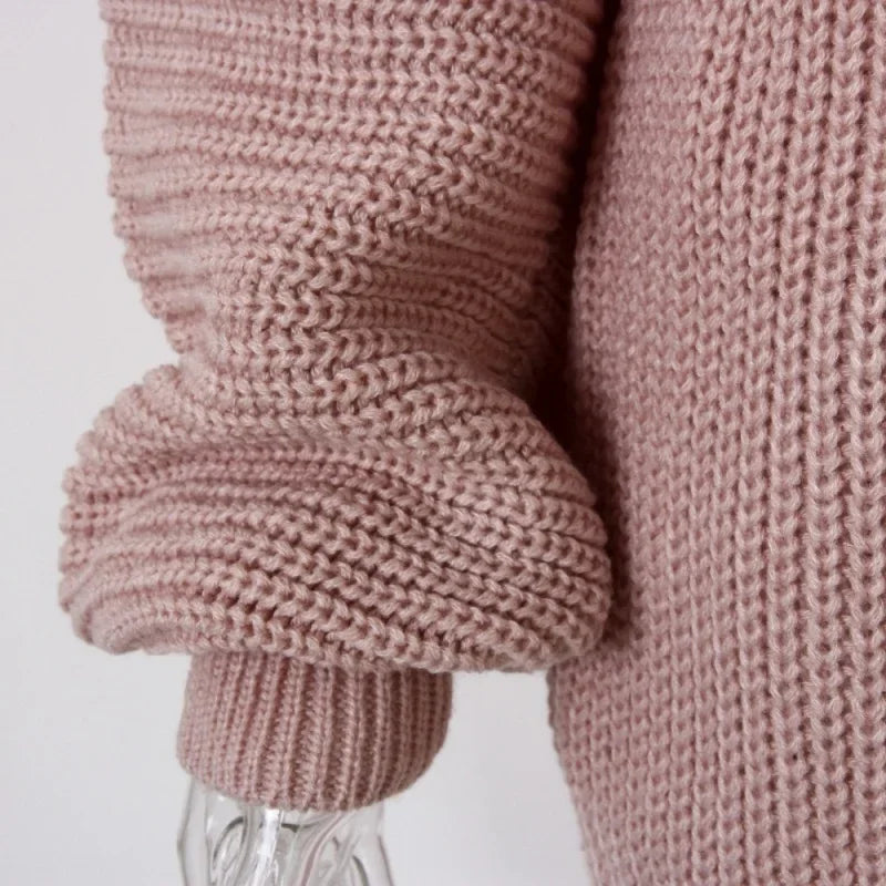 Dam Höststickad Off-Shoulder Tröjklänning