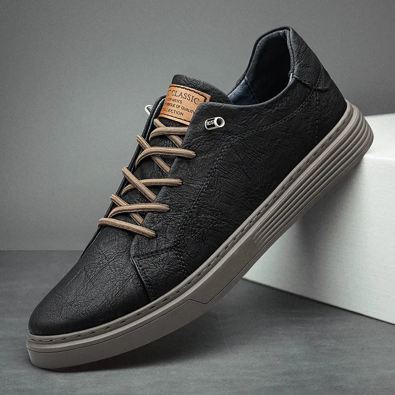 Herr Oxford Sneakers Med Snörning Och Gummisula