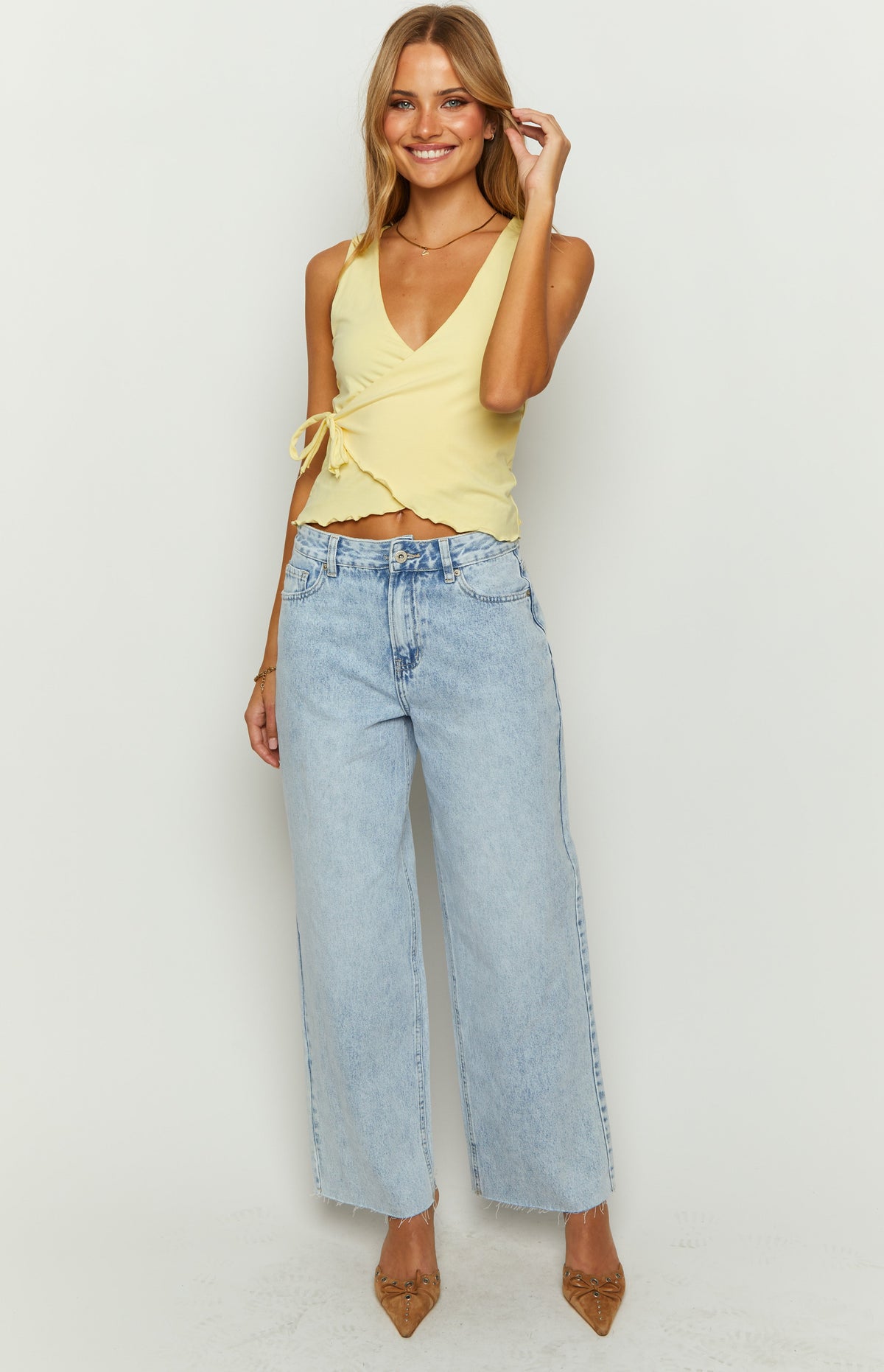 Kvinnors Vida Boyfriend-jeans med Medelhög Midja och Rå Kant