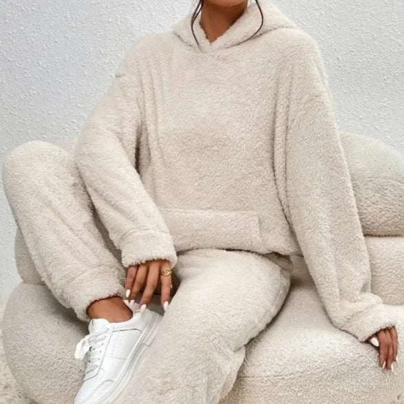 Dam Tvådelat Set Hoodie Och Jogger Teddyfinish