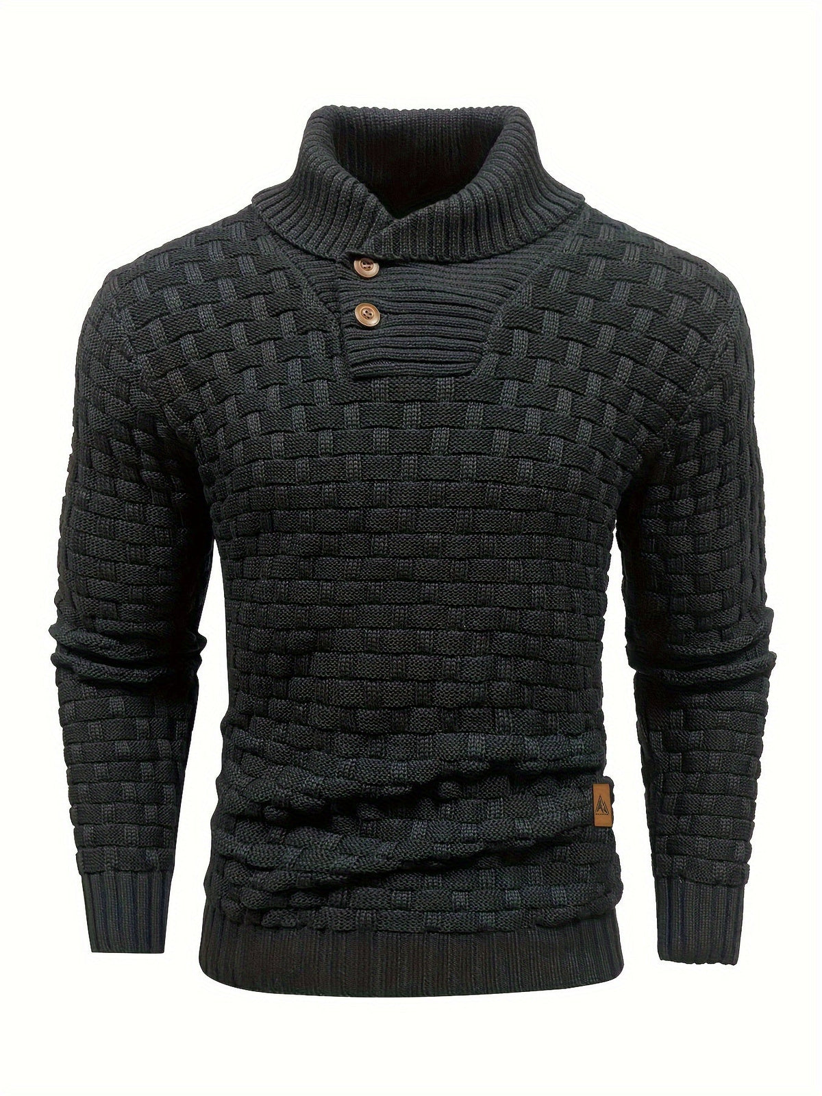 Herr Tröja i Waffle Knit med Sjalkrage