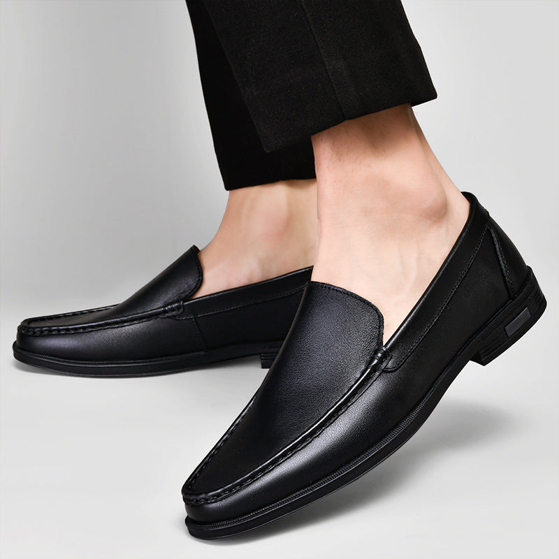 Herrloafers Slip-on Rund Tå Gummisula Andningsbar Mjuk Sula