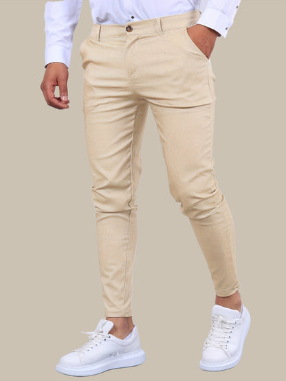 Herrchinos Med Skinny Fit Avsmalnande Ben Och Dragkedja