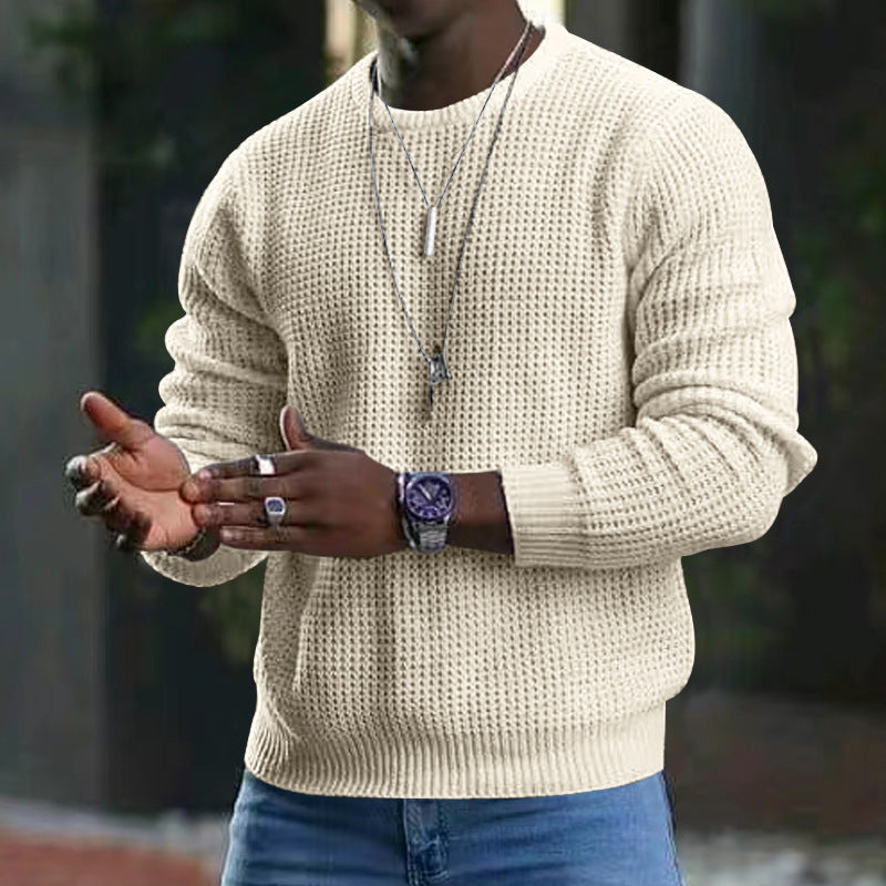 Herr Rundhals Långärmad Pullover-Tröja
