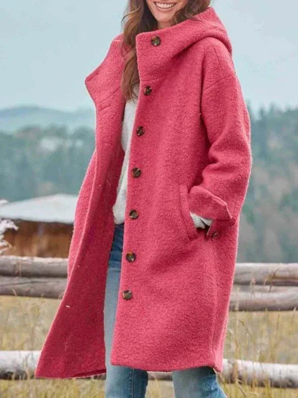Damjacka i Vintermodell Lång Slim Fit med Fickor