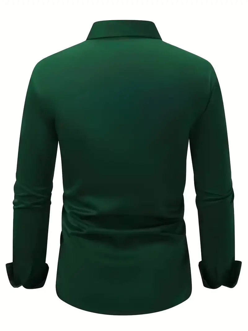 Herrskjorta Långärmad Slim Fit Ventilerande Material