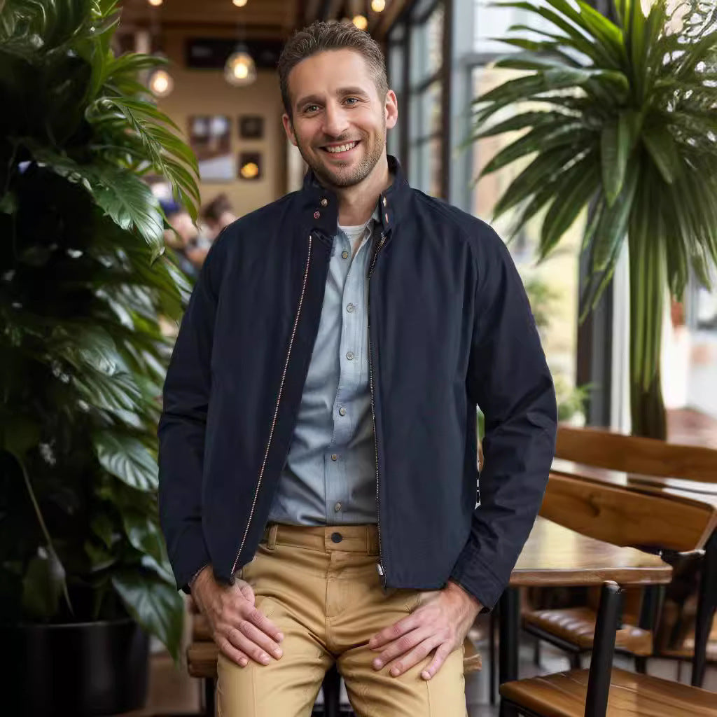 Herr Vårjacka Med Mellanlång Lös Passform Långärmad